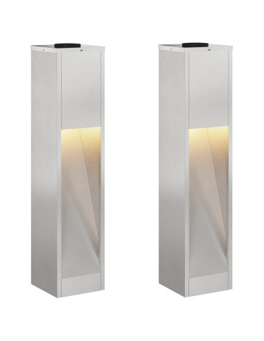Lucina LED Solare da Percorso 2 pcs Argento