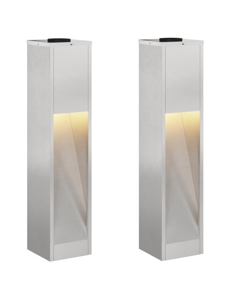 Lucina LED Solare da Percorso 2 pcs Argento