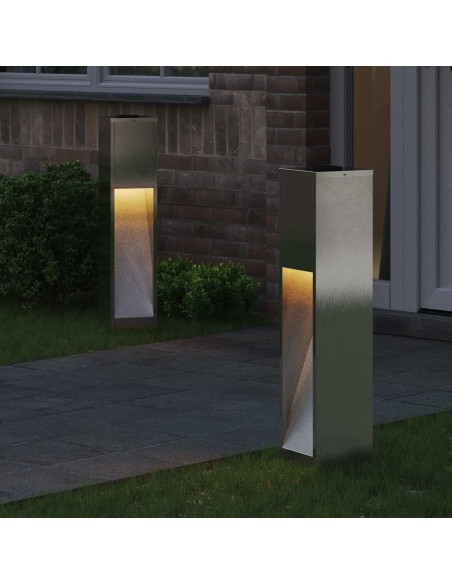 Lucina LED Solare da Percorso 2 pcs Argento