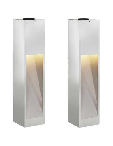 Lucina LED Solare da Percorso 2 pcs Argento Zincato
