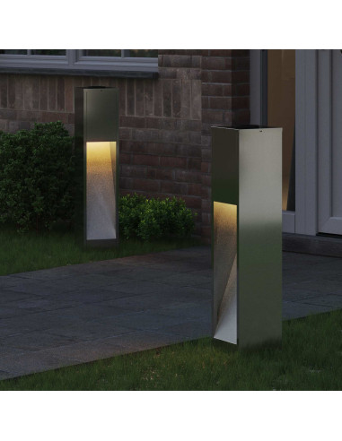 Lucina LED Solare da Percorso 2 pcs Argento Zincato