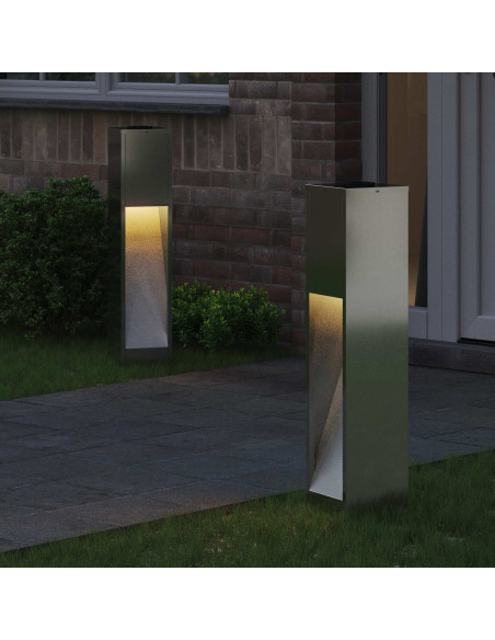 Lucina LED Solare da Percorso 2 pcs Argento Zincato