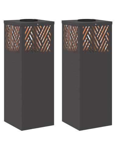 Faro LED solare per sentieri 2 pcs Nero