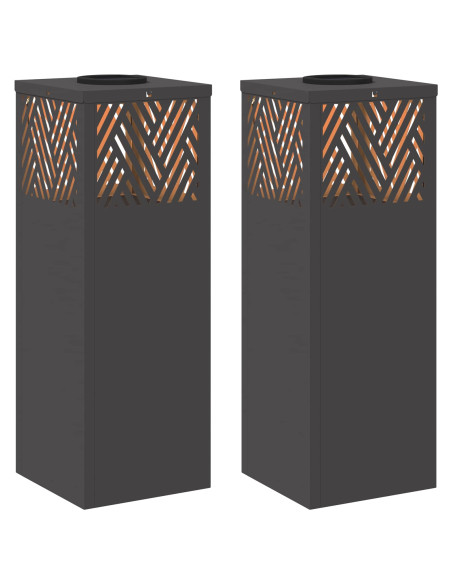 Faro LED solare per sentieri 2 pcs Nero