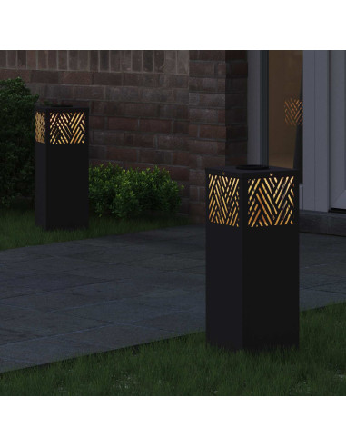 Faro LED solare per sentieri 2 pcs Nero