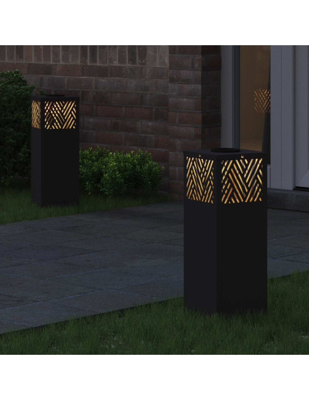 Faro LED solare per sentieri 2 pcs Nero