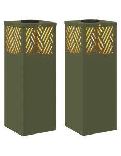 Faro LED solare per sentieri 2 pcs Verde oliva 2