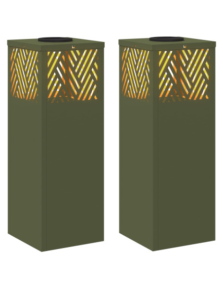 Faro LED solare per sentieri 2 pcs Verde oliva