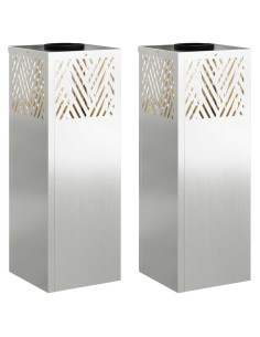 Faro LED solare per sentieri 2 pcs Argento Zincato 2