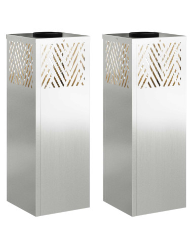 Faro LED solare per sentieri 2 pcs Argento Zincato