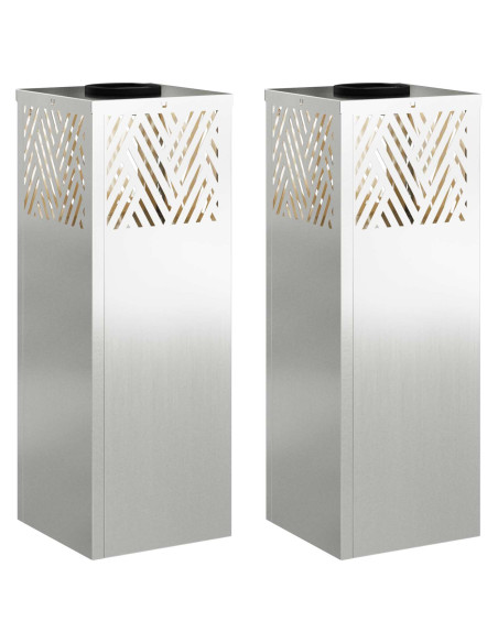 Faro LED solare per sentieri 2 pcs Argento Zincato