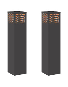 Faro LED solare per sentieri 2 pcs Nero 2