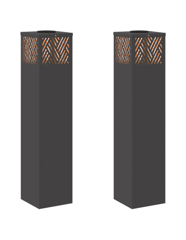 Faro LED solare per sentieri 2 pcs Nero