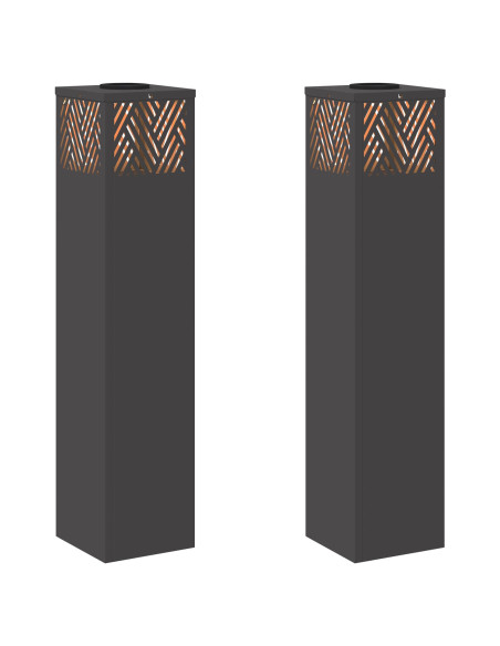 Faro LED solare per sentieri 2 pcs Nero