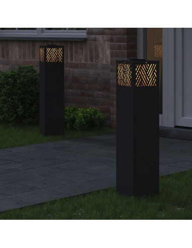 Faro LED solare per sentieri 2 pcs Nero