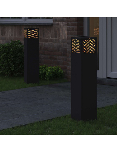 Faro LED solare per sentieri 2 pcs Nero