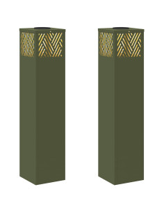 Faro LED solare per sentieri 2 pcs Verde oliva 2