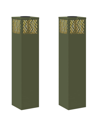 Faro LED solare per sentieri 2 pcs Verde oliva