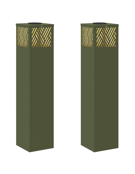 Faro LED solare per sentieri 2 pcs Verde oliva