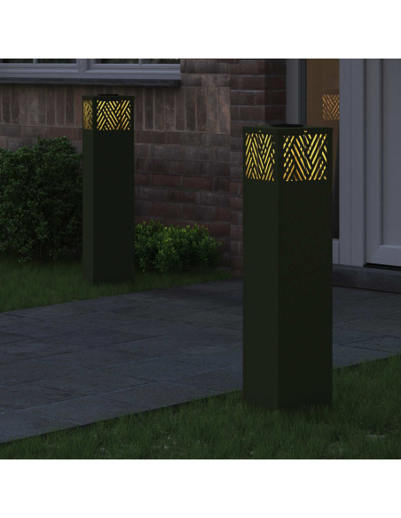 Faro LED solare per sentieri 2 pcs Verde oliva