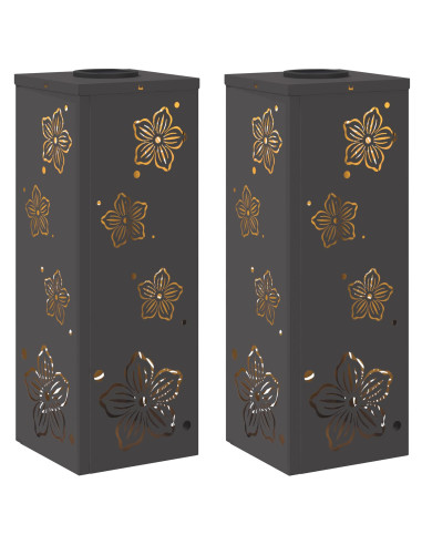 Faro LED solare per sentieri 2 pcs Nero