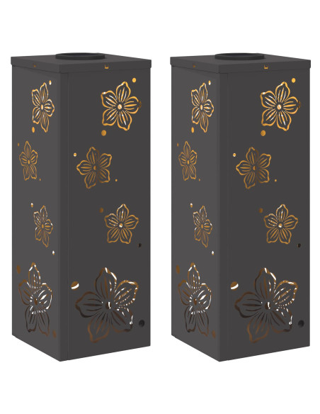 Faro LED solare per sentieri 2 pcs Nero