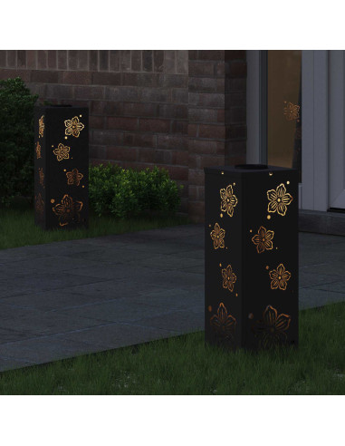 Faro LED solare per sentieri 2 pcs Nero