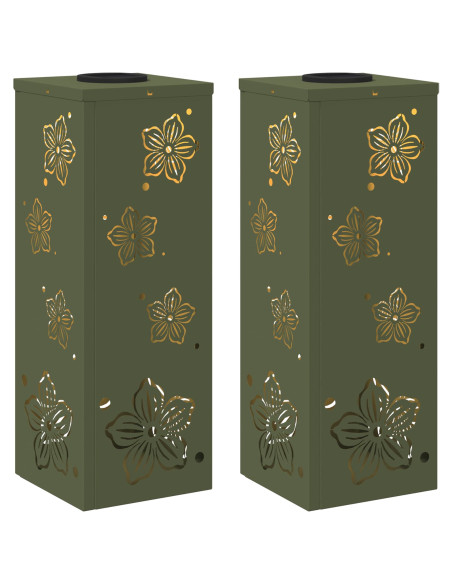 Faro LED solare per sentieri 2 pcs Verde oliva