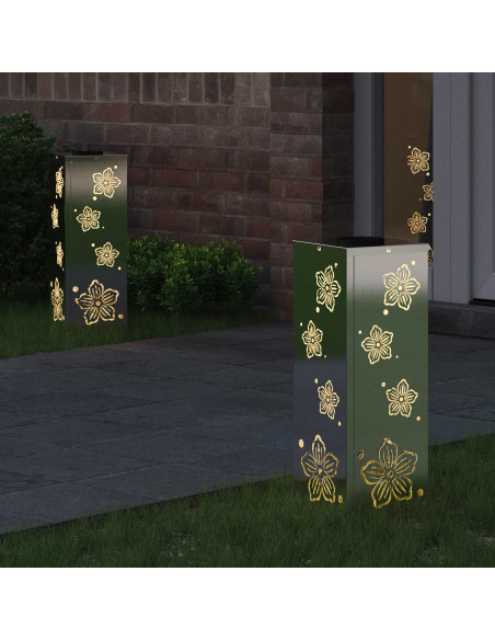 Faro LED solare per sentieri 2 pcs Ruggine Acciaio inossidabile