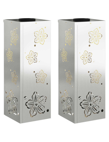 Faro LED solare per sentieri 2 pcs Ruggine Zincato