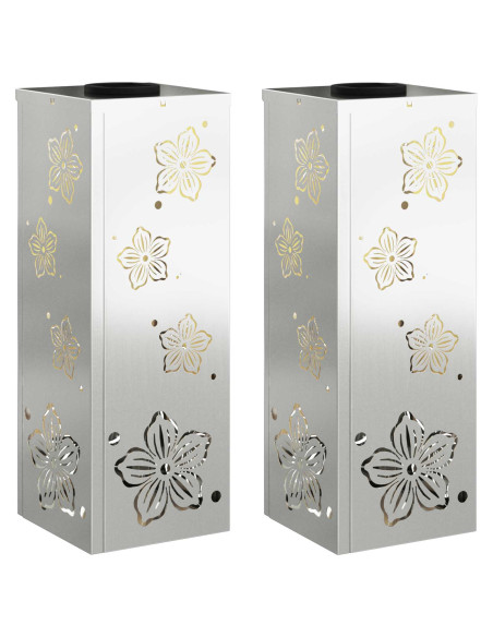 Faro LED solare per sentieri 2 pcs Ruggine Zincato