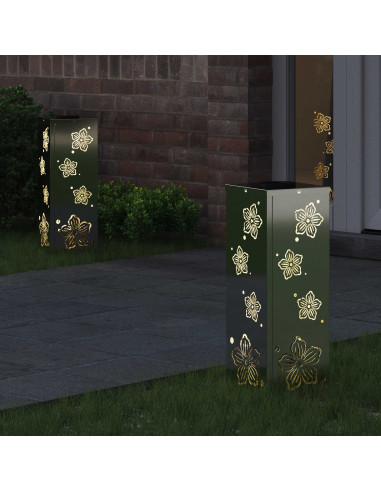 Faro LED solare per sentieri 2 pcs Ruggine Zincato