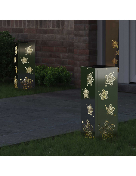 Faro LED solare per sentieri 2 pcs Ruggine Zincato