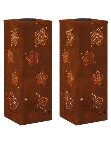 Faro LED solare per sentieri 2 pcs Ruggine