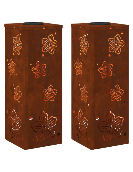 Faro LED solare per sentieri 2 pcs Ruggine