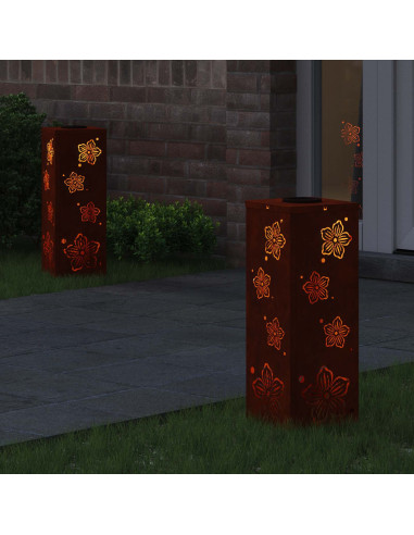 Faro LED solare per sentieri 2 pcs Ruggine