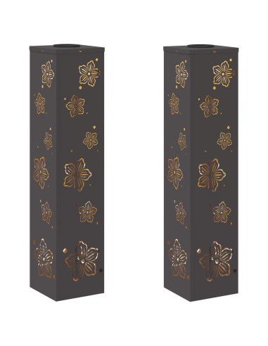 Faro LED solare per sentieri 2 pcs Nero