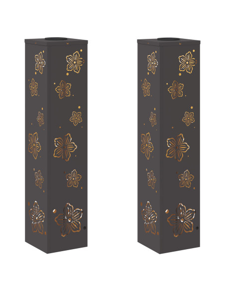 Faro LED solare per sentieri 2 pcs Nero