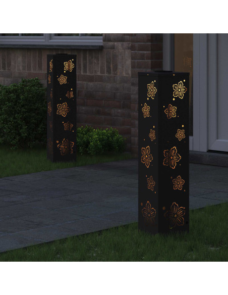 Faro LED solare per sentieri 2 pcs Nero