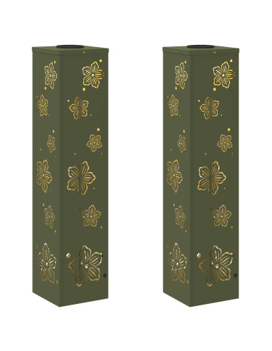 Faro LED solare per sentieri 2 pcs Verde oliva