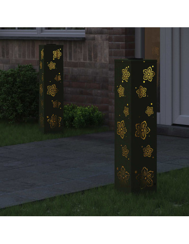 Faro LED solare per sentieri 2 pcs Verde oliva