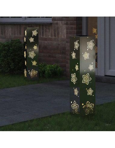 Faro LED solare per sentieri 2 pcs Ruggine Zincato