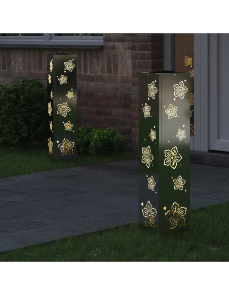 Faro LED solare per sentieri 2 pcs Ruggine Zincato