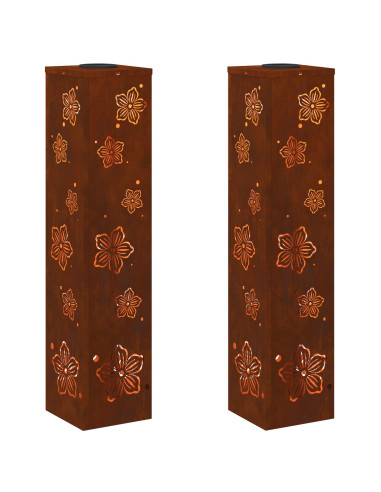 Faro LED solare per sentieri 2 pcs Ruggine