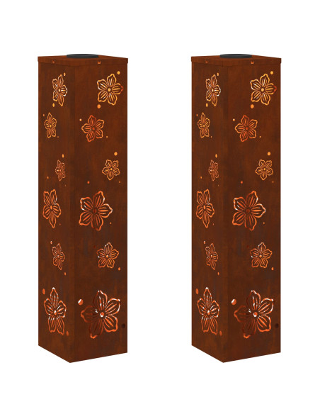 Faro LED solare per sentieri 2 pcs Ruggine