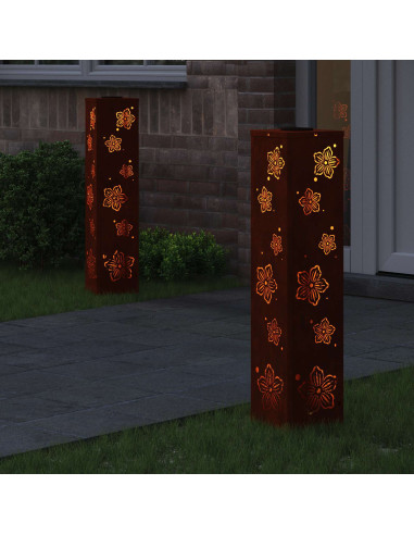 Faro LED solare per sentieri 2 pcs Ruggine