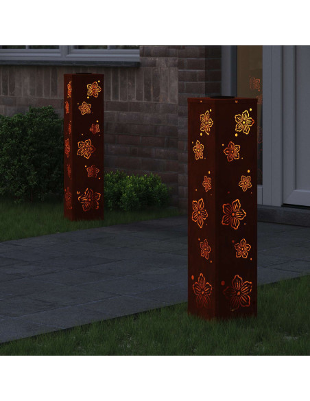 Faro LED solare per sentieri 2 pcs Ruggine