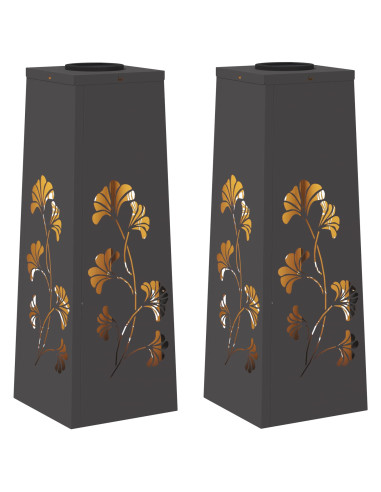 Faro LED solare per sentieri 2 pcs Nero