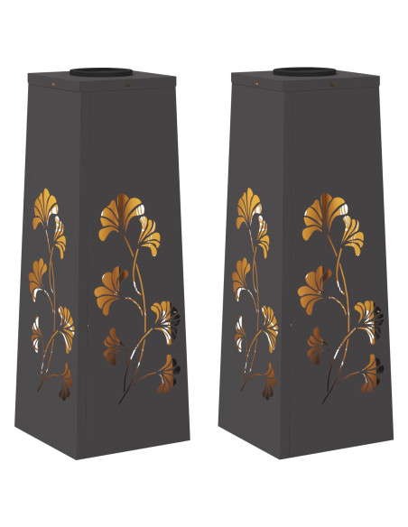 Faro LED solare per sentieri 2 pcs Nero