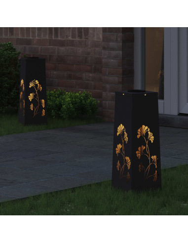 Faro LED solare per sentieri 2 pcs Nero